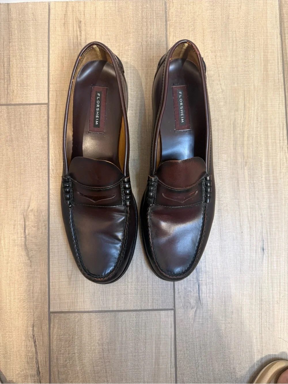 Florsheim Berkley Flex Burgundy Leather Penny Loafers